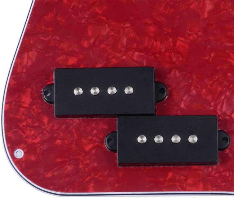 ROZILO Red Pearl Pre-wired Bass Pick Guard Loaded P Bass Pickguard for Precision P Bass - Image 2